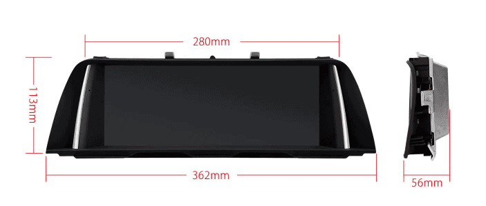 F10 F11 Navigatie Carplay en Android auto afmetingen